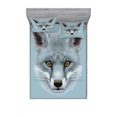 thumbnail image 1 of Animal Bedding Set with Sheet & Covers, Grey Fox Portrait Fluffy Forest Creature Mammal Wildlife Style Illustration, Printed Bedroom Decor 2 Shams, 4 Sizes, Pale Blue, by Ambesonne, 1 of 3