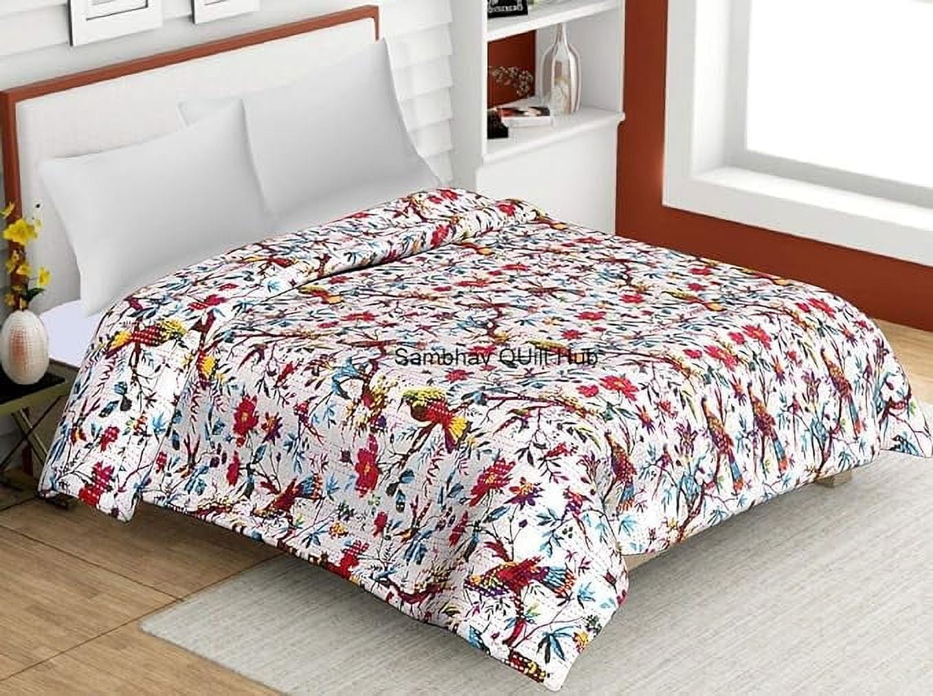 Tribal Aziatische Textiel Roze Ikat Queen Kantha Quilt sprei deken gooien Indiase beddengoed Ralli Tribal Aziatische Textiel Roze Ikat Queen Kantha Quilt sprei deken gooien Indiase beddengoed Ralli
