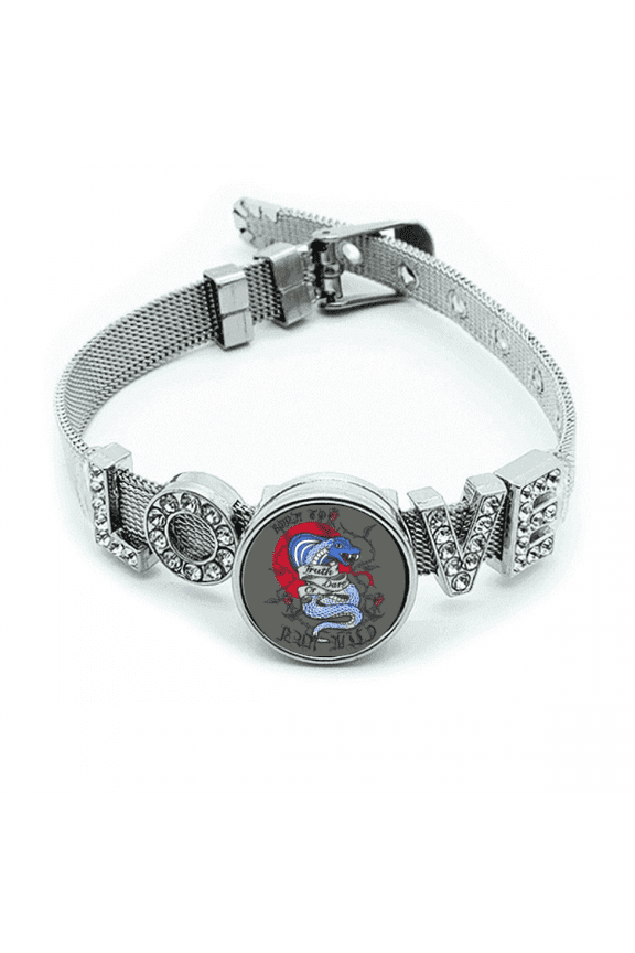 Animal Bite Snake Combination Pattern Bracelet Wristband Crystal Love Adjustable Bangle