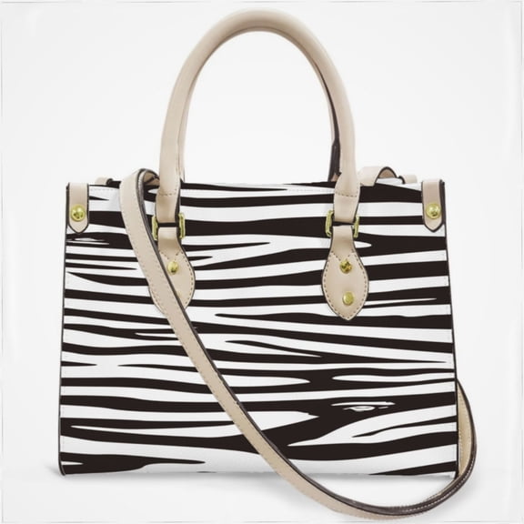 Animal Black And White Zebra Pattern Cross Body Bags For Women Small Leather Female Handbags Fashion Top-Handle Totes