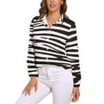 thumbnail image 1 of Animal Black And White Zebra Pattern Long Sleeve Blouse Woman Streetwear Casual Shirts Summer Oversize Woman Streetwear Clothing Birthday Present, 1 of 7