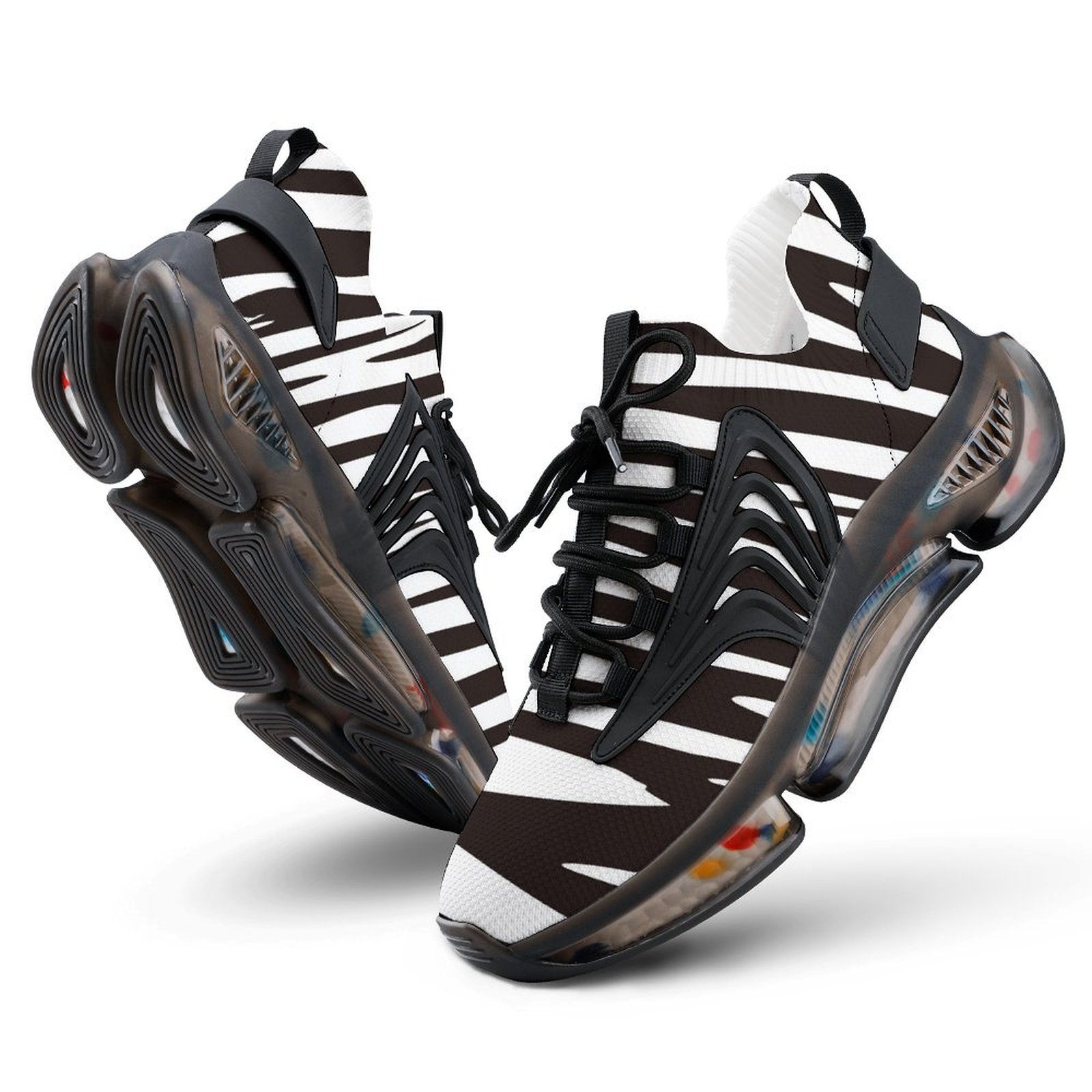 Animal Black And White Zebra Pattern Walking Shoes for Men 