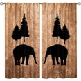 thumbnail image 1 of Animal Black Bear Blackout Curtains, Retro Forest Cool Soundproof Curtains, Privacy Curtains Cold and Warm Insulation Apply to Living Room Bedroom Kitchen Dining Room Kid Room Balcony-W42xL63in, 1 of 6