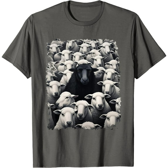Animal Black Sheep Softstyle Unisex T-Shirt,Charcoal Color,Size M