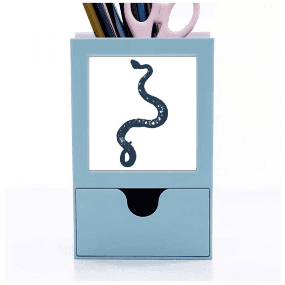 Animal Black Snake Sketch Pattern Desk Supplies Organizer Pen Holder Card