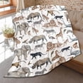 thumbnail image 1 of Animal Blanket Gifts for Women Men,Woodland Forest Animals Pattern Throws,Soft Plush Elephant Leopard Monkey Lion Hippo Print,Lightweight Quilts for Bed Sofa Decoration 80 x 60in for Adults, 1 of 1