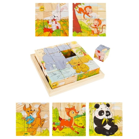 Animal Block Puzzle- 6-in-1 Zoo Patterns - by Hey! Play!