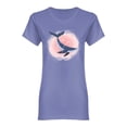 thumbnail image 1 of Animal Blue Watercolor Whale Shaped T-Shirt Women -Image by Shutterstock, Female XX-Large, 1 of 2