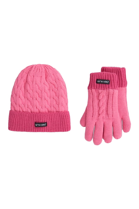 Boys/Girls Faux Fur Lined Hat And Gloves Set