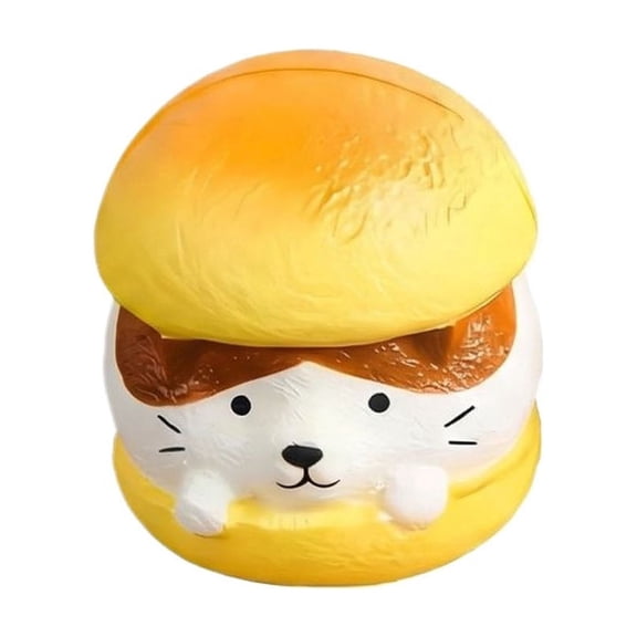 Animal Bread Slow Rebound Squishy Fidget Toys for Adults, PU Foam Food Tactile Gadget, Indoor Desktop Sensory Decor Accessory Dog Burger Pig Hot Dog 1 Pack