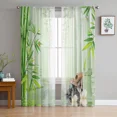 Animal Butterfly Flower Blue Rose Water Waves Tulle Sheer Curtains for