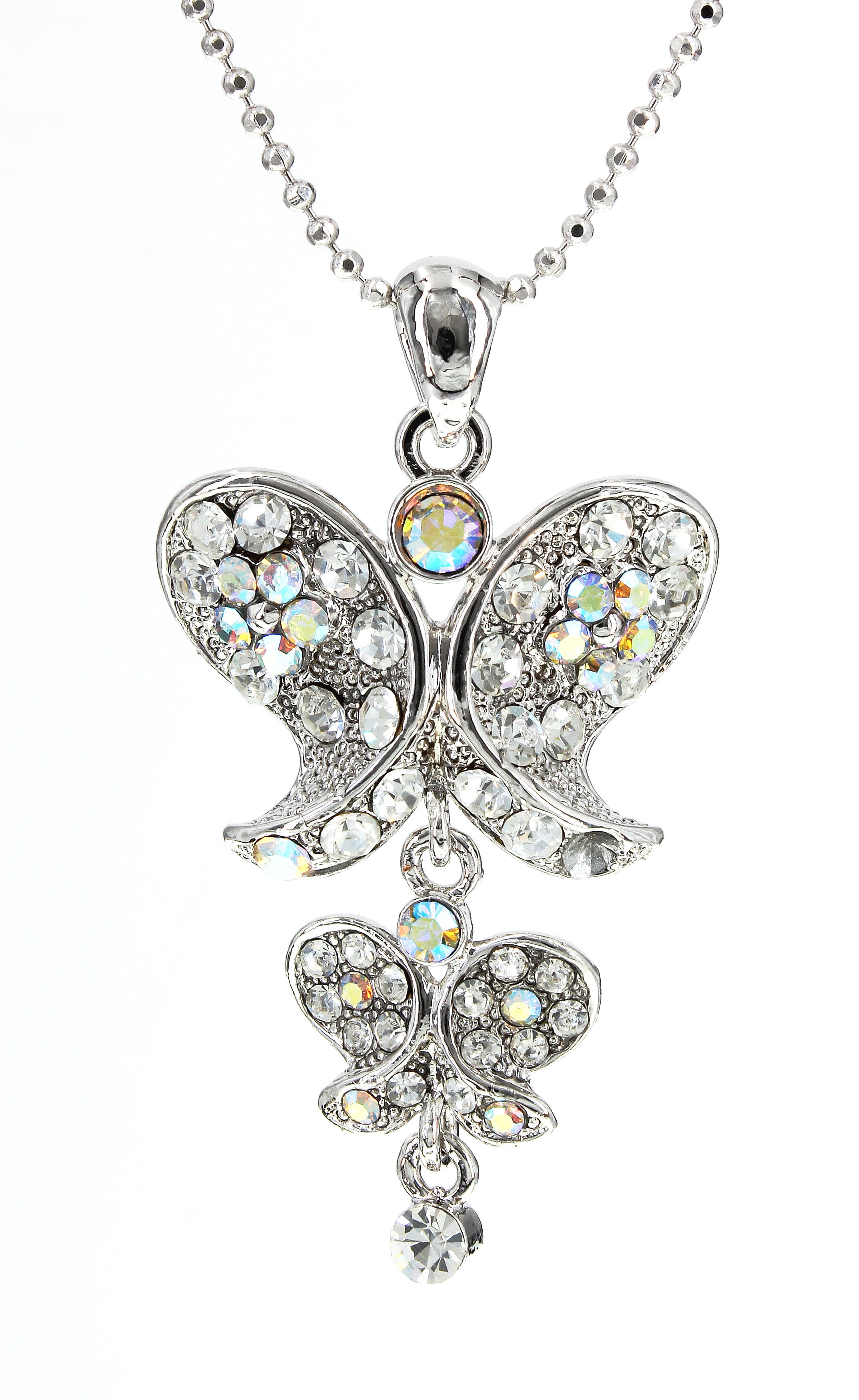 Animal Butterfly Swarovski Crystal Butterfly Necklace Clear