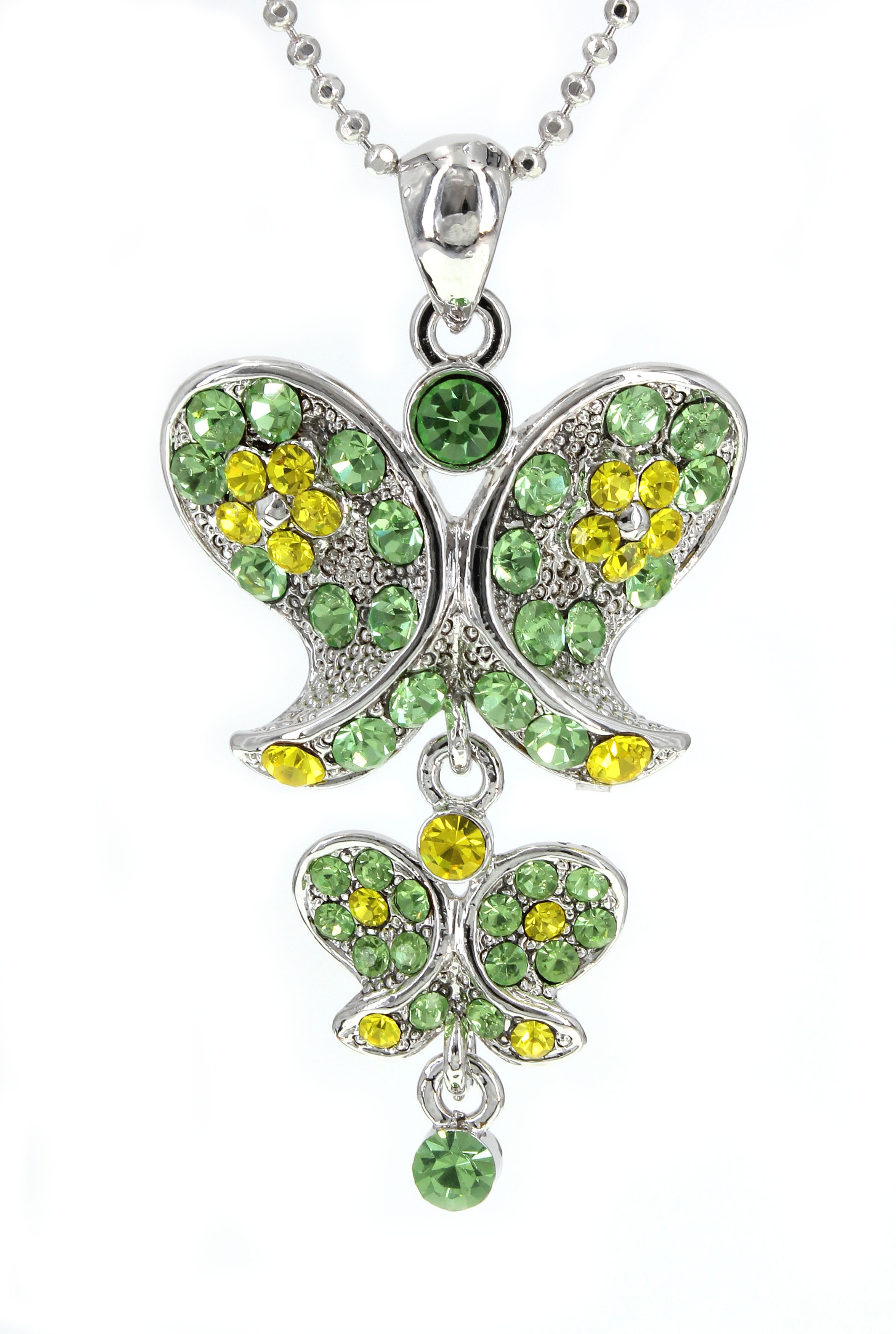 WEVENI Alloy Rhinestone Butterfly Necklace For Women - Dainty Crystal Pendant, 50cm+7cm Chain, Hypoallergenic Gift - View #7