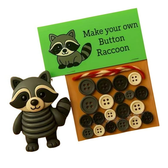 Animal Button Craft Set Complete Supplies for Handmade Ornament Art Project Home Decoration Button Animal Set