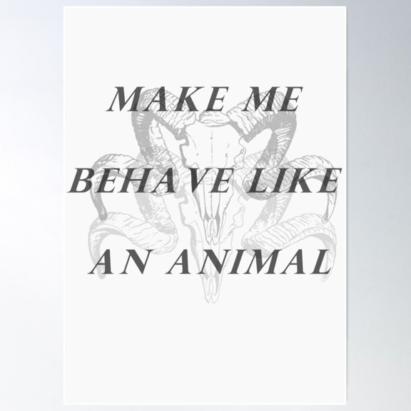 Animal By Sir Chloe (White) Poster Wall Art, Modern Wall Decor For Living Room Bedroom, 8x12 UNFRAMED