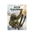 thumbnail image 1 of Animal Calendar 2026 - Funny Sloth Skiing Monthly Planner,Cute 12 Month Wall Calendar,Humor Art Design with Large Writing Space,Year Organizer for Home Office Dorm Bedroom 8.2x11", 1 of 6