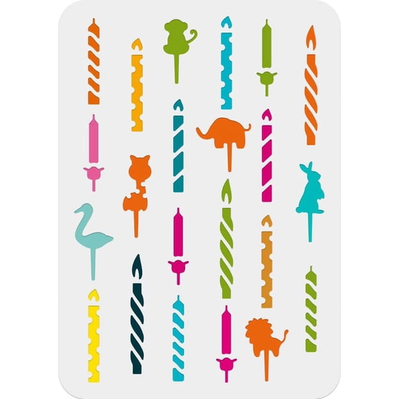 Animal Candle Painting Stencil Hollow Out Painting Stencils for Crafts Reusable Stencils for Fabric Paper Canvas Furniture Wall Decors Art 11.69x8.26inch DIY