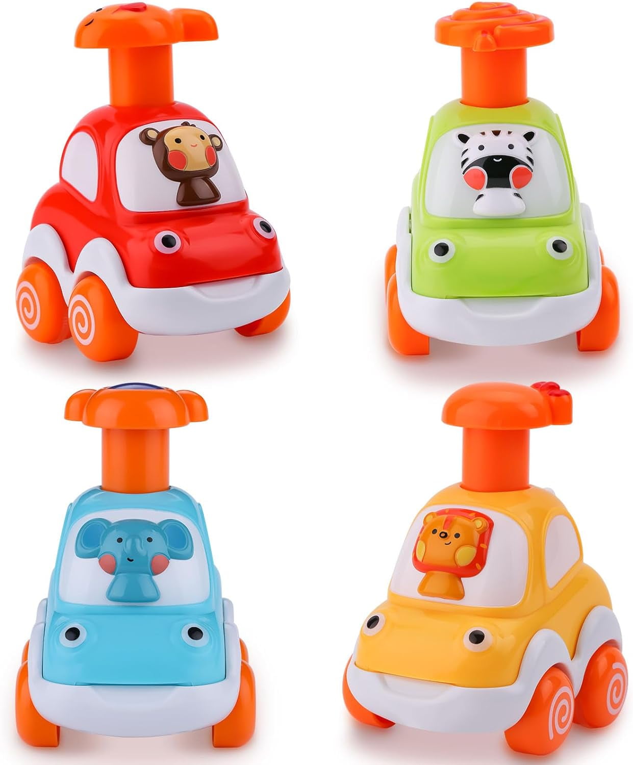 Animal Car Toys for Toddlers 13 4 Pack Press and Go Inertia Toy Cars