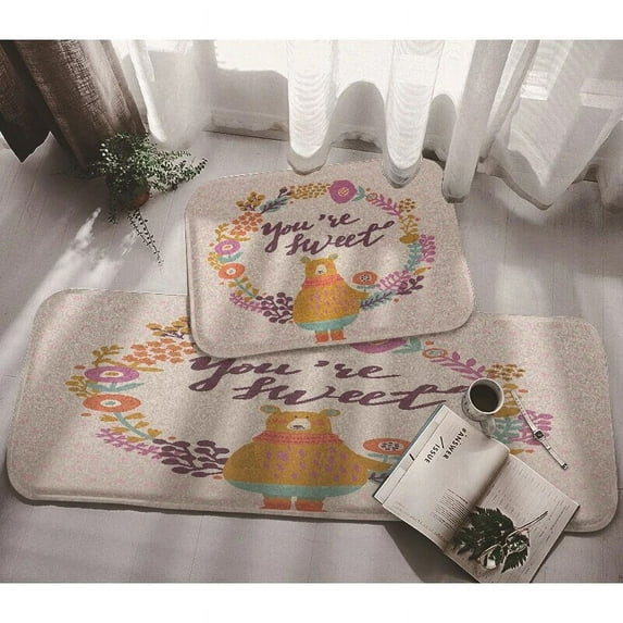 Animal Carpet Entrance Door Mat Rabbit Bear Living Room Anti-slip Carpet Absorbent Bath Mat Kitchen Rug Welcome Mats