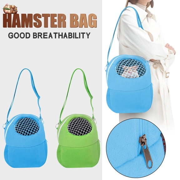 Animal Carrier Bag for Guinea Pig Hamster, Portable Breathable Travel Pouch with Shoulder Strap, Mesh Ventilated Pet Outgoing Tote