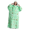 thumbnail image 1 of Animal Cartoon Extra Thick Lambswool Pajamas Hooded Lazy Blanket, 1 of 1