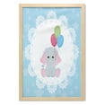 thumbnail image 1 of Animal Cartoon Wall Art with Frame, Stars with Ornate Motifs Animal in Circle Holding Balloons, Printed Fabric Poster for Bathroom Living Room Dorms, 23" x 35", Multicolor, by Ambesonne, 1 of 2