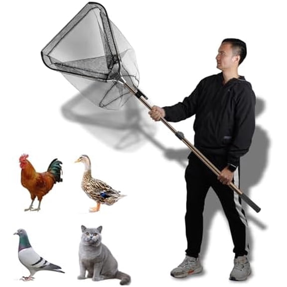 Animal Catch Net, Poultry Catching Control Pole, Farm Trap Tools Capture for Bird Cat Chicken Bat Duck Goose Raccoon Crow Skunks Squirrels Feral Trap Catcher Net