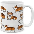 thumbnail image 1 of Animal Ceramic Mug Corgi Dog Funny Playful Postures Ceramic Coffee Mug Tea Cup, Poodle Hen Shepherd Frog Shark Dog Ceramic Cup Animal Protection Gifts for Animal Lovers - 11 OZ, 1 of 7