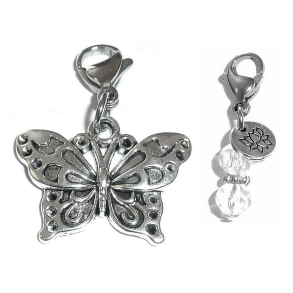 Animal Charms Clip On To Anything  Perfect For Charm Bracelets And Necklaces, Bag Or Purse Charms, Backpacks, Zipper Pulls - Butterfly Charm
