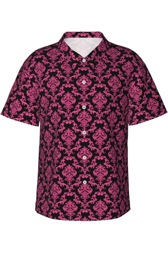 Animal Cheetah Print Blue Mens Hawaiian Shirt Short Sleeve Casual Button Up Tropical Summer Beach Shirt