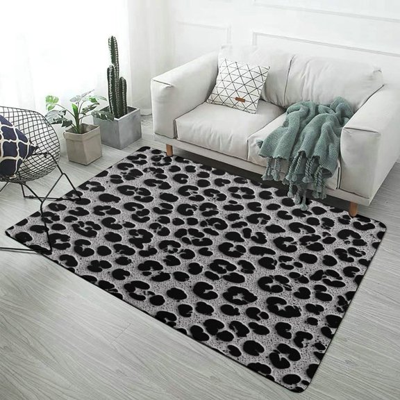 Animal Cheetah Print Carpet Soft Comfy Rug for Home Living Room Bedroom Area Rug Non-slip Doormat Decor