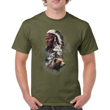 BR Apparel Men's Australia T-Shirt – 100% Cotton With Aboriginal Art Print – Indigenous Souvenir Tee