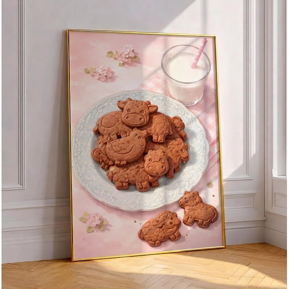 Animal Chocolate Cookies Kitchen Wall Decor Unframed Paper Print