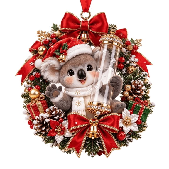 Animal Christmas Cash Gift Holder Ornament - 2D Acrylic Money Holder with Transparent Tube for Rolled Bills - Hanging Ornament for Christmas Tree, Window & Mantel, 5.9x3.9x1 in