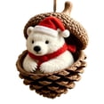 thumbnail image 1 of Animal Christmas Hanging Ornament 2D Acrylic Pinecone Shell Ornament Gift for Xmas Tree Decor 3.15 in, 1 of 2