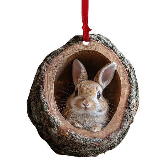 Animal Christmas Ornament, 2025 Woodland Animal Christmas Ornaments, Forest Animal Decor, Visually 3D Acrylic Christmas Hanging Ornaments for Christmas Tree, Lively Christmas with Animals(C)