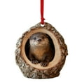 thumbnail image 1 of Animal Christmas Ornament, Flat Forest Animal Decoration, Forest Animal Decoration, Acrylic Hanging Woodland Pendant for Xmas Tree Decorations, Hanging Ornament Home Party Decor (Otter), 1 of 8
