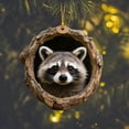 thumbnail image 1 of Animal Christmas Ornament, Owl Ornaments for Christmas Tree, 2D Acrylic Forest Owl Raccoon Animal Hanging Ornaments for Christmas Tree Holiday Party Gifts Decoration, 1 of 9