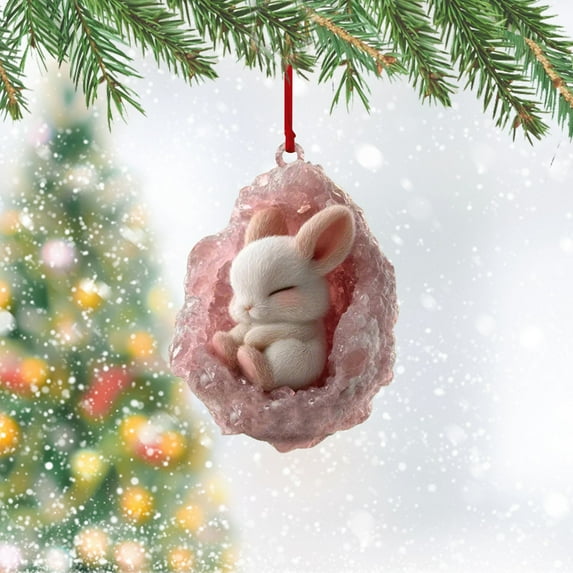 Animal Christmas Ornaments 2D Acrylic Hanging Decorations Colorful Forest Animal Designs for Christmas Tree Home Wall Decor Indoor Outdoor Bedroom Patio Seasonal Party Decorations