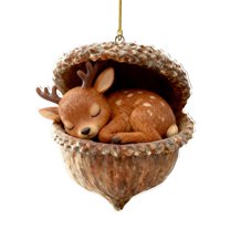 Animal Christmas Ornaments, Woodland Christmas Décor, Personalized Acrylic Hanging Ornament, Christmas 2025 Brown Tree Decoration, 1PCS