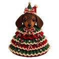 thumbnail image 1 of Animal Christmas Tree Crochet Kit, DIY Handmade Ornament with Pearl Beads Bow, Beginner Friendly Crochet Craft Set for Adults, 1 of 5