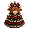 thumbnail image 1 of Animal Christmas Tree Crochet Kit, DIY Handmade Ornament with Pearl Beads Bow, Beginner Friendly Crochet Craft Set for Adults, 1 of 5