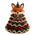 thumbnail image 1 of Animal Christmas Tree Crochet Kit, DIY Handmade Ornament with Pearl Beads Bow, Beginner Friendly Crochet Craft Set for Adults, 1 of 5