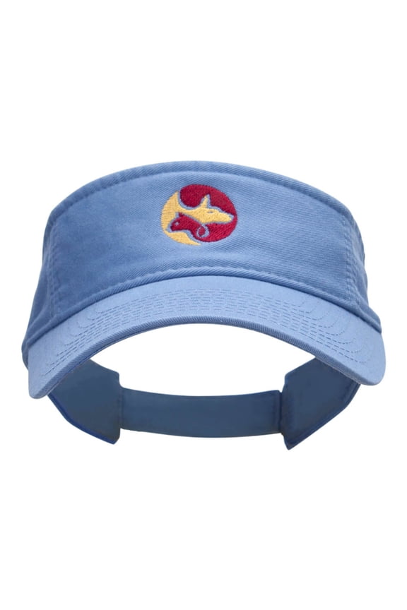 Animal Circular Logo Embroidered Cotton Twill Washed Visor - Lt Blue OSFM