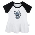 thumbnail image 1 of Animal Clever Mouse Pattern Dresses For Baby, Newborn Babies Skirts, Infant Princess Dress, 0-24M Kids Graphic Clothes (Black Raglan Dresses, 0-6 Months), 1 of 4