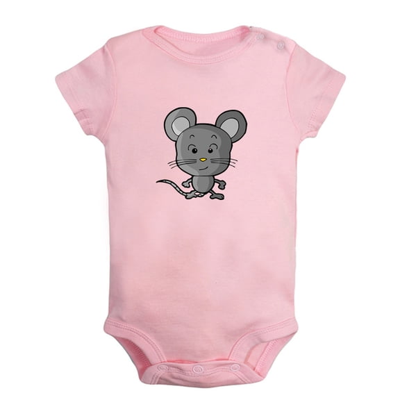 Animal Clever Mouse Pattern Rompers For Babies, Newborn Baby Unisex Bodysuits, Infant Jumpsuits, Toddler 0-24 Months Kids One-Piece Oufits