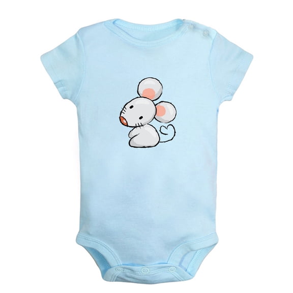 Animal Clever Mouse Pattern Rompers For Babies, Newborn Baby Unisex Bodysuits, Infant Jumpsuits, Toddler 0-24 Months Kids One-Piece Oufits
