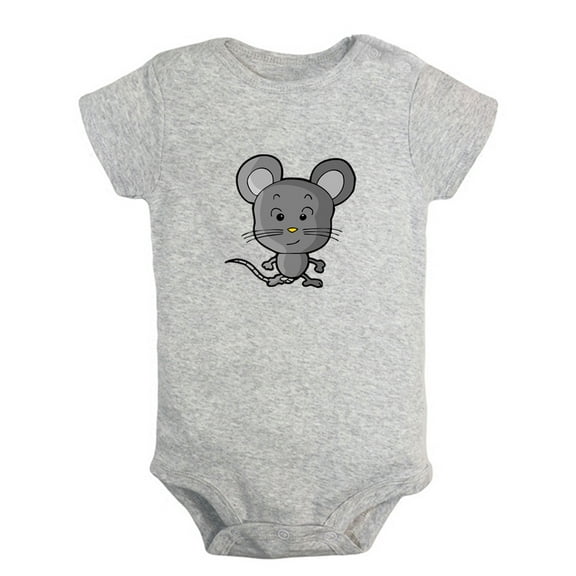 Animal Clever Mouse Pattern Rompers For Babies, Newborn Baby Unisex Bodysuits, Infant Jumpsuits, Toddler 0-24 Months Kids One-Piece Oufits