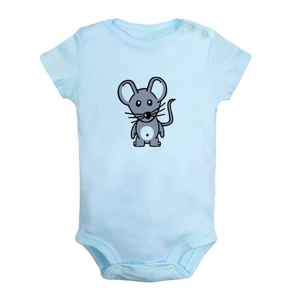 Animal Clever Mouse Pattern Rompers For Babies, Newborn Baby Unisex Bodysuits, Infant Jumpsuits, Toddler 0-24 Months Kids One-Piece Oufits