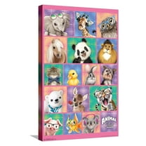 Animal Club - Group Canvas Wall Poster, 14.725" x 22.375"